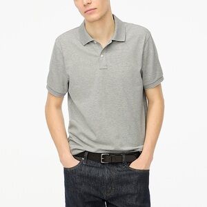 J Crew Factory Men’s Flex Pique Polo Shirt in Heather Grey Size Large